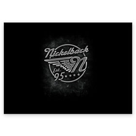 Поздравительная открытка с принтом Nickelback в городе Новоалтайск, 100% бумага | плотность бумаги 280 г/м2, матовая, на обратной стороне линовка и место для марки
 | Тематика изображения на принте: dark horse | feed the machine | nickelback | no fixed adress | группы | метал | музыка | никлбэк | рок | хард рок | чед крюгер