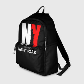 Рюкзак 3D с принтом New York City в городе Новоалтайск, 100% полиэстер | лямки с регулируемой длиной, сверху петелька, чтобы рюкзак можно было повесить на вешалку. Основное отделение закрывается на молнию, как и внешний карман. Внутри два дополнительных кармана, один из которых закрывается на молнию. По бокам два дополнительных кармашка | Тематика изображения на принте: america | city | large | liberty | new york | sculpture | statue | symbol | usa | америка | большие | буквы | город | графика | жизни | иллюстрация | искусство | мода | нью йорк | рисунок | свободы | силуэт | символ | скульптура | статуя