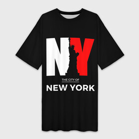 Платье-футболка 3D с принтом New York City в городе Новоалтайск,  |  | Тематика изображения на принте: america | city | large | liberty | new york | sculpture | statue | symbol | usa | америка | большие | буквы | город | графика | жизни | иллюстрация | искусство | мода | нью йорк | рисунок | свободы | силуэт | символ | скульптура | статуя