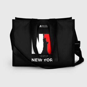 Сумка-шоппер 3D с принтом New York City в городе Новоалтайск, 100% полиэстер | застегивается на металлическую кнопку; внутренний карман застегивается на молнию. Стенки укреплены специальным мягким материалом, чтобы защитить содержимое от несильных ударов
 | america | city | large | liberty | new york | sculpture | statue | symbol | usa | америка | большие | буквы | город | графика | жизни | иллюстрация | искусство | мода | нью йорк | рисунок | свободы | силуэт | символ | скульптура | статуя