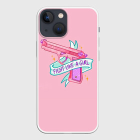 Чехол для iPhone 13 mini с принтом FIGHT LIKE A GIRL в городе Новоалтайск,  |  | 8 марта | feminism | girl power | like a girl | venus | весна | женщины | международный женский день | подарок | феминизм