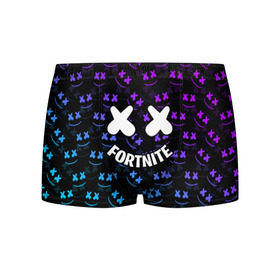 Мужские трусы 3D с принтом FORTNITE x MARSHMELLO в городе Новоалтайск, 50% хлопок, 50% полиэстер | классическая посадка, на поясе мягкая тканевая резинка | 2019 | armor | armour | cybersport | esport | fortnite | game | llama | logo | броня | игра | киберспорт | лама | фиолетовый | фирменные цвета | фортнайт