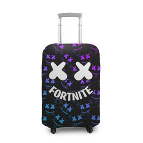 Чехол для чемодана 3D с принтом FORTNITE x MARSHMELLO в городе Новоалтайск, 86% полиэфир, 14% спандекс | двустороннее нанесение принта, прорези для ручек и колес | Тематика изображения на принте: 2019 | armor | armour | cybersport | esport | fortnite | game | llama | logo | броня | игра | киберспорт | лама | фиолетовый | фирменные цвета | фортнайт