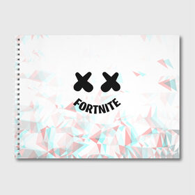Альбом для рисования с принтом FORTNITE x MARSHMELLO в городе Новоалтайск, 100% бумага
 | матовая бумага, плотность 200 мг. | Тематика изображения на принте: 2019 | dj | fortnite | game | glitch | marshmello | usa | америка | глитч | игра | клубная музыка | маршмелло | музыка | музыкант | ф | фортнайт