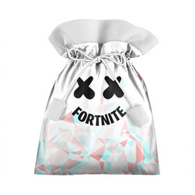 Подарочный 3D мешок с принтом FORTNITE x MARSHMELLO в городе Новоалтайск, 100% полиэстер | Размер: 29*39 см | 2019 | dj | fortnite | game | glitch | marshmello | usa | америка | глитч | игра | клубная музыка | маршмелло | музыка | музыкант | ф | фортнайт