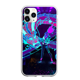 Чехол для iPhone 11 Pro матовый с принтом League Of Legends Neon Dragon в городе Новоалтайск, Силикон |  | akali | dragon | kda | league of egends | lol | neon | дракон | неон | персонаж