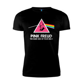 Мужская футболка премиум с принтом Pink Freud в городе Новоалтайск, 92% хлопок, 8% лайкра | приталенный силуэт, круглый вырез ворота, длина до линии бедра, короткий рукав | pink freud | sigmund freud | зигмунд фрейд | фрейд