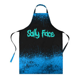 Фартук 3D с принтом Sally Face (19) в городе Новоалтайск, 100% полиэстер | общий размер — 65 х 85 см, ширина нагрудника — 26 см, горловина — 53 см, длина завязок — 54 см, общий обхват в поясе — 173 см. Принт на завязках и на горловине наносится с двух сторон, на основной части фартука — только с внешней стороны | face | fisher | larry johnson | mask | sally | sally face | sally fisher | демоны | духи | маска | призраки | салли | салли фейс | салли фишер | фейс