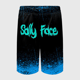 Детские спортивные шорты 3D с принтом Sally Face (19) в городе Новоалтайск,  100% полиэстер
 | пояс оформлен широкой мягкой резинкой, ткань тянется
 | face | fisher | larry johnson | mask | sally | sally face | sally fisher | демоны | духи | маска | призраки | салли | салли фейс | салли фишер | фейс