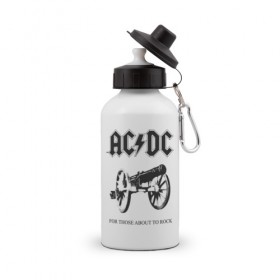 Бутылка спортивная с принтом AC/DC в городе Новоалтайск, металл | емкость — 500 мл, в комплекте две пластиковые крышки и карабин для крепления | Тематика изображения на принте: ac dc | acdc | группы | метал | музыка | рок | хард рок | эйси диси | эйсидиси