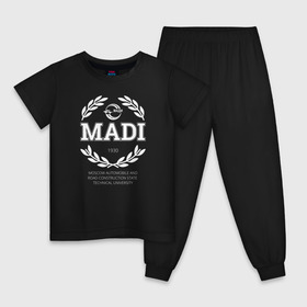 Детская пижама хлопок с принтом MADI в городе Новоалтайск, 100% хлопок |  брюки и футболка прямого кроя, без карманов, на брюках мягкая резинка на поясе и по низу штанин
 | moscow automobile and road construction state technical university | институт | мади | московский автомобильно дорожный государственный технический университет | универ | университет