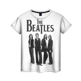 Женская футболка 3D с принтом The Beatles в городе Новоалтайск, 100% полиэфир ( синтетическое хлопкоподобное полотно) | прямой крой, круглый вырез горловины, длина до линии бедер | beatles | the beatles | битлз | битлс | битлы | группы | джон леннон | джордж харрисон | легенды | музыка | пол маккартни | ринго старр | рок