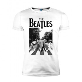 Мужская футболка премиум с принтом The Beatles в городе Новоалтайск, 92% хлопок, 8% лайкра | приталенный силуэт, круглый вырез ворота, длина до линии бедра, короткий рукав | beatles | the beatles | битлз | битлс | битлы | группы | джон леннон | джордж харрисон | легенды | музыка | пол маккартни | ринго старр | рок