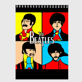 Скетчбук с принтом The Beatles в городе Новоалтайск, 100% бумага
 | 48 листов, плотность листов — 100 г/м2, плотность картонной обложки — 250 г/м2. Листы скреплены сверху удобной пружинной спиралью | beatles | the beatles | битлз | битлс | битлы | группы | джон леннон | джордж харрисон | легенды | музыка | пол маккартни | ринго старр | рок
