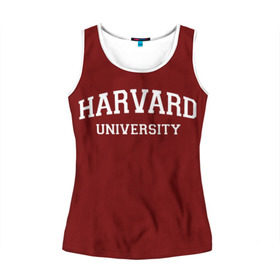 Женская майка 3D с принтом Harvard University_девиз в городе Новоалтайск, 100% полиэстер | круглая горловина, прямой силуэт, длина до линии бедра | harvard university | usa | америка | вуз | гарвард | колледж | образование | студенты | сша | университет | школа
