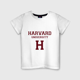Детская футболка хлопок с принтом Harvard University_девиз в городе Новоалтайск, 100% хлопок | круглый вырез горловины, полуприлегающий силуэт, длина до линии бедер | harvard university | usa | америка | вуз | гарвард | колледж | образование | студенты | сша | университет | школа