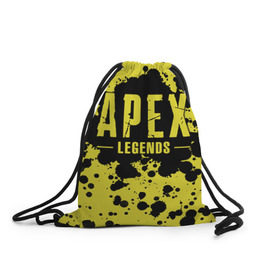 Рюкзак-мешок 3D с принтом Apex Legends в городе Новоалтайск, 100% полиэстер | плотность ткани — 200 г/м2, размер — 35 х 45 см; лямки — толстые шнурки, застежка на шнуровке, без карманов и подкладки | battle | royale | апекс | битва | боевой | королевская | легендс | лутбокс | оружие | робот | спектры | титан | шутер