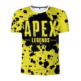 Мужская футболка 3D спортивная с принтом Apex Legends в городе Новоалтайск, 100% полиэстер с улучшенными характеристиками | приталенный силуэт, круглая горловина, широкие плечи, сужается к линии бедра | Тематика изображения на принте: battle | royale | апекс | битва | боевой | королевская | легендс | лутбокс | оружие | робот | спектры | титан | шутер
