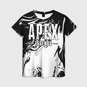Женская футболка 3D с принтом Apex Legends в городе Новоалтайск, 100% полиэфир ( синтетическое хлопкоподобное полотно) | прямой крой, круглый вырез горловины, длина до линии бедер | battle | royale | апекс | битва | боевой | королевская | легендс | лутбокс | оружие | робот | спектры | титан | шутер