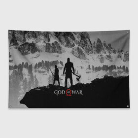 Флаг-баннер с принтом GOD of WAR в городе Новоалтайск, 100% полиэстер | размер 67 х 109 см, плотность ткани — 95 г/м2; по краям флага есть четыре люверса для крепления | god of war | god of war 2 | god of war ii | бог войны | война богов | колосс родосский | кратос | крик