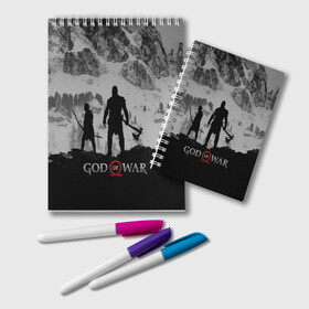 Блокнот с принтом GOD of WAR в городе Новоалтайск, 100% бумага | 48 листов, плотность листов — 60 г/м2, плотность картонной обложки — 250 г/м2. Листы скреплены удобной пружинной спиралью. Цвет линий — светло-серый
 | Тематика изображения на принте: god of war | god of war 2 | god of war ii | бог войны | война богов | колосс родосский | кратос | крик