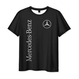 Мужская футболка 3D с принтом MERCEDES-BENZ (2 стороны) в городе Новоалтайск, 100% полиэфир | прямой крой, круглый вырез горловины, длина до линии бедер | Тематика изображения на принте: amg | benz | carbon | logo | mercedes | амг | бенз | бенс | бенц | гелик | карбон | лого | мерин | мерс | мерседес | на спине