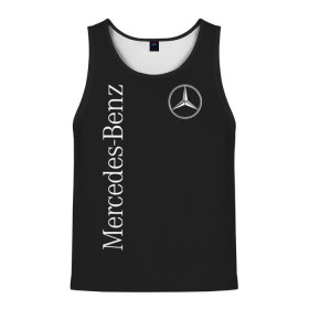 Мужская майка 3D с принтом MERCEDES-BENZ (2 стороны) в городе Новоалтайск, 100% полиэстер | круглая горловина, приталенный силуэт, длина до линии бедра. Пройма и горловина окантованы тонкой бейкой | Тематика изображения на принте: amg | benz | carbon | logo | mercedes | амг | бенз | бенс | бенц | гелик | карбон | лого | мерин | мерс | мерседес | на спине