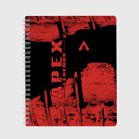 Тетрадь с принтом Apex Legends в городе Новоалтайск, 100% бумага | 48 листов, плотность листов — 60 г/м2, плотность картонной обложки — 250 г/м2. Листы скреплены сбоку удобной пружинной спиралью. Уголки страниц и обложки скругленные. Цвет линий — светло-серый
 | battle | royale | апекс | битва | боевой | королевская | легендс | лутбокс | оружие | робот | спектры | титан | шутер