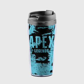 Термокружка-непроливайка с принтом Apex Legends в городе Новоалтайск, внутренняя часть — пищевой пластик, наружная часть — прозрачный пластик, между ними — полиграфическая вставка с рисунком | объем — 350 мл, герметичная крышка | battle | royale | апекс | битва | боевой | королевская | легендс | лутбокс | оружие | робот | спектры | титан | шутер