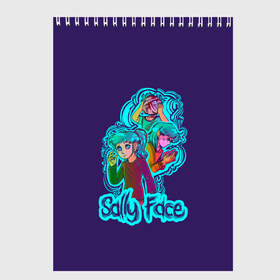 Скетчбук с принтом Sally Face в городе Новоалтайск, 100% бумага
 | 48 листов, плотность листов — 100 г/м2, плотность картонной обложки — 250 г/м2. Листы скреплены сверху удобной пружинной спиралью | blue | diane | face | fisher | gizmo | henry | johnson | killer | larry | sally | генри | гизмо | джонсон | диана | ларри | лицо | салли | фейс | фишер
