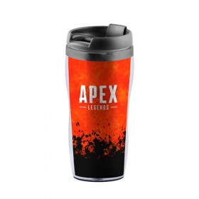 Термокружка-непроливайка с принтом APEX LEGENDS в городе Новоалтайск, внутренняя часть — пищевой пластик, наружная часть — прозрачный пластик, между ними — полиграфическая вставка с рисунком | объем — 350 мл, герметичная крышка | 