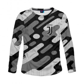 Женский лонгслив 3D с принтом Juventus в городе Новоалтайск, 100% полиэстер | длинные рукава, круглый вырез горловины, полуприлегающий силуэт | club | football | juventus | италия | криштиану | роналду | футбол | черный | ювентус