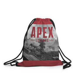 Рюкзак-мешок 3D с принтом APEX LEGENDS (2 стороны) в городе Новоалтайск, 100% полиэстер | плотность ткани — 200 г/м2, размер — 35 х 45 см; лямки — толстые шнурки, застежка на шнуровке, без карманов и подкладки | apex | legend | legends | titanfall | апекс | арех | бангалор | бладхаунд | верхушки | гибралтар | каустик | лайфлайн | легенда | легенды | ледженд | леджендс | мираж | орех | рэйф | титанфол