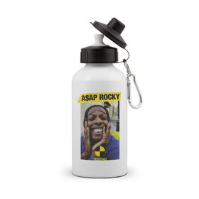 Бутылка спортивная с принтом A$AP ROCKY в городе Новоалтайск, металл | емкость — 500 мл, в комплекте две пластиковые крышки и карабин для крепления | aap | asap | mob | rap | rocky | testing | асап | банда | моб | раким | реп | роки | рэп | рэпер | тестинг | эйсап | эсап