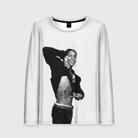 Женский лонгслив 3D с принтом A$AP ROCKY в городе Новоалтайск, 100% полиэстер | длинные рукава, круглый вырез горловины, полуприлегающий силуэт | aap | asap | mob | rap | rocky | testing | альбом | асап | банда | моб | раким | реп | роки | рэп | тестинг | эйсап | эсап