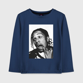 Детский лонгслив хлопок с принтом ASAP ROCKY в городе Новоалтайск, 100% хлопок | круглый вырез горловины, полуприлегающий силуэт, длина до линии бедер | aap | asap | mob | rap | rocky | testing | альбом | асап | банда | моб | раким | реп | роки | рэп | рэпер | тестинг | эйсап | эсап
