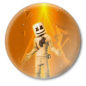 Значок с принтом Fortnite & Marshmello в городе Новоалтайск,  металл | круглая форма, металлическая застежка в виде булавки | Тематика изображения на принте: fortnite | marshmello | диджей | игра | клуб | клубная музыка | компьютерная игра | маршмеллоу | маршмэлло | маршмэллоу | музыка | симулятор | фортнайт | электронная