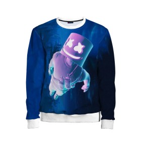 Детский свитшот 3D с принтом Fortnite & Marshmello в городе Новоалтайск, 100% полиэстер | свободная посадка, прямой крой, мягкая тканевая резинка на рукавах и понизу свитшота | fortnite | marshmello | диджей | игра | клуб | клубная музыка | компьютерная игра | маршмеллоу | маршмэлло | маршмэллоу | музыка | симулятор | фортнайт | электронная