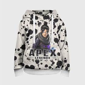 Детская толстовка 3D с принтом Apex Legends в городе Новоалтайск, 100% полиэстер | двухслойный капюшон со шнурком для регулировки, мягкие манжеты на рукавах и по низу толстовки, спереди карман-кенгуру с мягким внутренним слоем | Тематика изображения на принте: battle | royale | апекс | битва | боевой | королевская | легендс | лутбокс | оружие | робот | спектры | титан | шутер