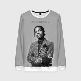 Женский свитшот 3D с принтом A$AP ROCKY в городе Новоалтайск, 100% полиэстер с мягким внутренним слоем | круглый вырез горловины, мягкая резинка на манжетах и поясе, свободная посадка по фигуре | aap | asap | mob | rap | rocky | testing | альбом | американский | асап | банда | моб | раким | реп | роки | рэп | рэпер | тестинг | эйсап | эсап