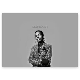 Поздравительная открытка с принтом A$AP ROCKY в городе Новоалтайск, 100% бумага | плотность бумаги 280 г/м2, матовая, на обратной стороне линовка и место для марки
 | aap | asap | mob | rap | rocky | testing | альбом | американский | асап | банда | моб | раким | реп | роки | рэп | рэпер | тестинг | эйсап | эсап