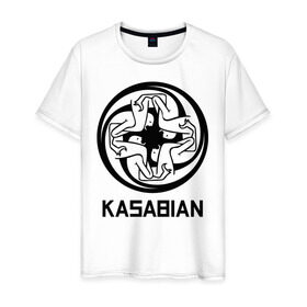 Мужская футболка хлопок с принтом Kasabian в городе Новоалтайск, 100% хлопок | прямой крой, круглый вырез горловины, длина до линии бедер, слегка спущенное плечо. | Тематика изображения на принте: kasabian | группы | касабиан | касейбиан | крис эдвардс | музыка | рок | рок группы | серджио пиццорно | том мейган