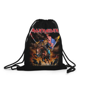 Рюкзак-мешок 3D с принтом Iron Maiden в городе Новоалтайск, 100% полиэстер | плотность ткани — 200 г/м2, размер — 35 х 45 см; лямки — толстые шнурки, застежка на шнуровке, без карманов и подкладки | heavy metal | iron maiden | metal | айрон мейден | группы | метал | музыка | рок | хеви метал