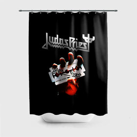 Штора 3D для ванной с принтом Judas Priest в городе Новоалтайск, 100% полиэстер | плотность материала — 100 г/м2. Стандартный размер — 146 см х 180 см. По верхнему краю — пластиковые люверсы для креплений. В комплекте 10 пластиковых колец | judas priest | metal | rock | группы | метал | музыка | рок | хард рок | хэви метал