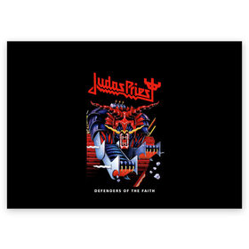 Поздравительная открытка с принтом Judas Priest в городе Новоалтайск, 100% бумага | плотность бумаги 280 г/м2, матовая, на обратной стороне линовка и место для марки
 | judas priest | metal | rock | группы | метал | музыка | рок | хард рок | хэви метал