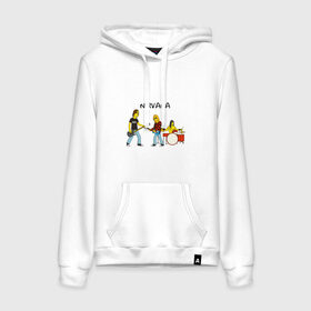 Женская толстовка хлопок с принтом Nirvana в стиле simpsons в городе Новоалтайск, френч-терри, мягкий теплый начес внутри (100% хлопок) | карман-кенгуру, эластичные манжеты и нижняя кромка, капюшон с подкладом и шнурком | nirvana | simpsons | барабаны | басы | гитара | курт | курт кобейн | музыканты | мультик | нирвана | рок | симпсоны