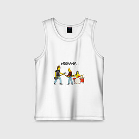 Детская майка хлопок с принтом Nirvana в стиле simpsons в городе Новоалтайск,  |  | Тематика изображения на принте: nirvana | simpsons | барабаны | басы | гитара | курт | курт кобейн | музыканты | мультик | нирвана | рок | симпсоны