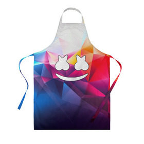 Фартук 3D с принтом Marshmello в городе Новоалтайск, 100% полиэстер | общий размер — 65 х 85 см, ширина нагрудника — 26 см, горловина — 53 см, длина завязок — 54 см, общий обхват в поясе — 173 см. Принт на завязках и на горловине наносится с двух сторон, на основной части фартука — только с внешней стороны | christopher comstock | dj | marshmello | music | диджей | клубная музыка | клубняк | крис комсток | логотип | маршмэллоу | музыка