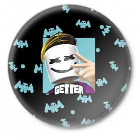 Значок с принтом Marshmello в городе Новоалтайск,  металл | круглая форма, металлическая застежка в виде булавки | 