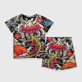 Детский костюм с шортами 3D с принтом Dsquared tattoo в городе Новоалтайск,  |  | dsquared tattoo | тату | татуировки